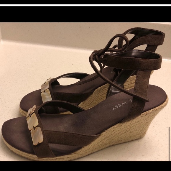 Brown Nine West Wedges - Picture 5 of 9